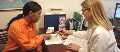 Picture of a Patient Pre-Travel Consultation such as a Vaccination
